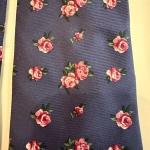 Faconnable Blue Tie with Pink Floral Design